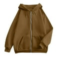 thumbnail image 4 of Resicozy Zip Up Hoodies Womens Long Sleeve Oversized Sweatshirts Y2K Jacket with Pockets 2025 Fall Trendy Clothes Brown 2XL, 4 of 6