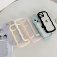 thumbnail image 6 of Compatible with Clear iPhone 12 Pro Max Case Cute Simple Curly Wave Bumper Case Aesthetic Phone Case for Girls Women Soft TPU Protective Phone Cover-Pink, 6 of 14