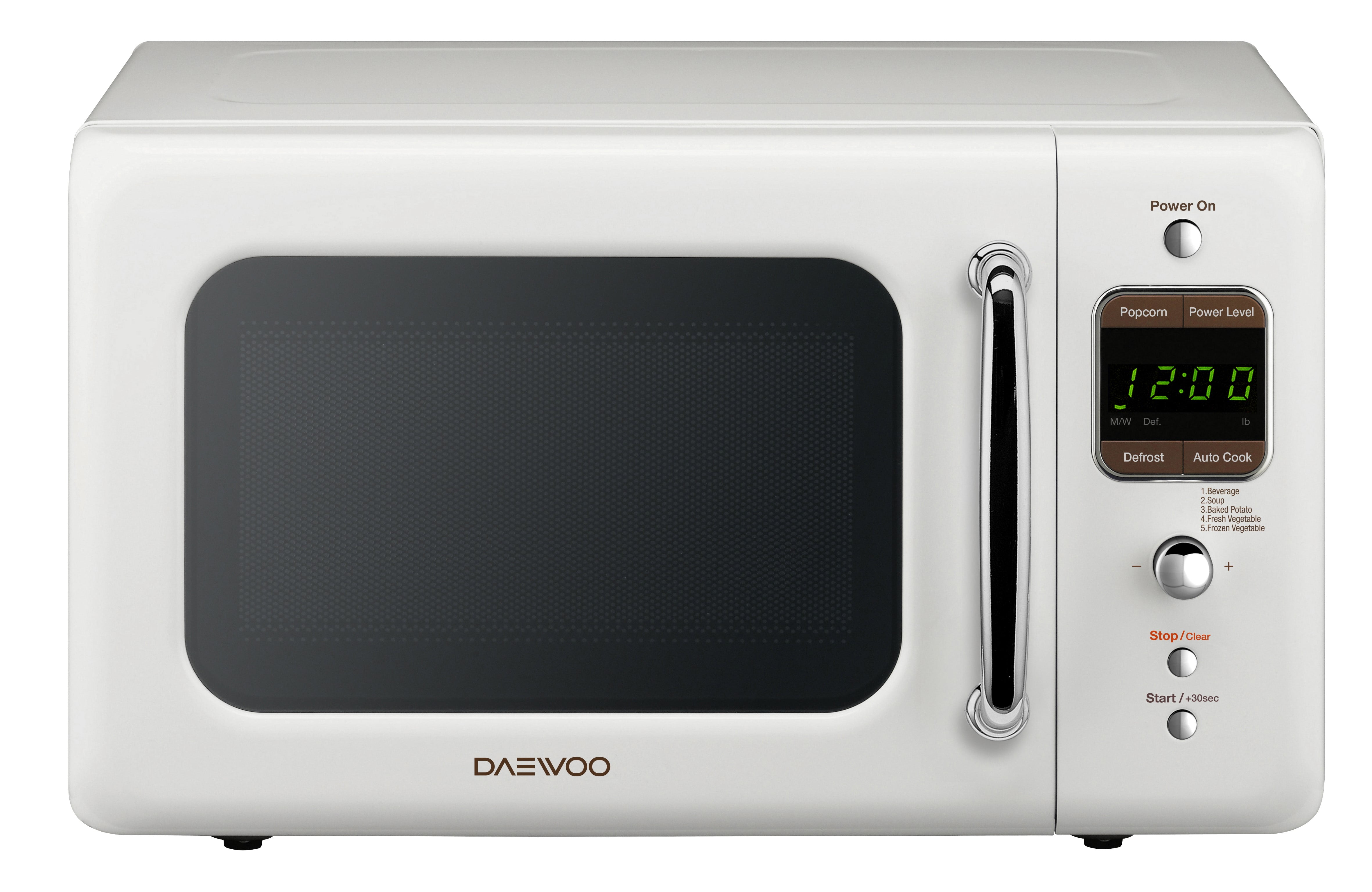 Daewoo 0.7 Cu. Ft. Retro Microwave Oven, Cream White