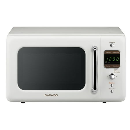 Daewoo 0.7 Cu. Ft. Retro Microwave Oven, Cream