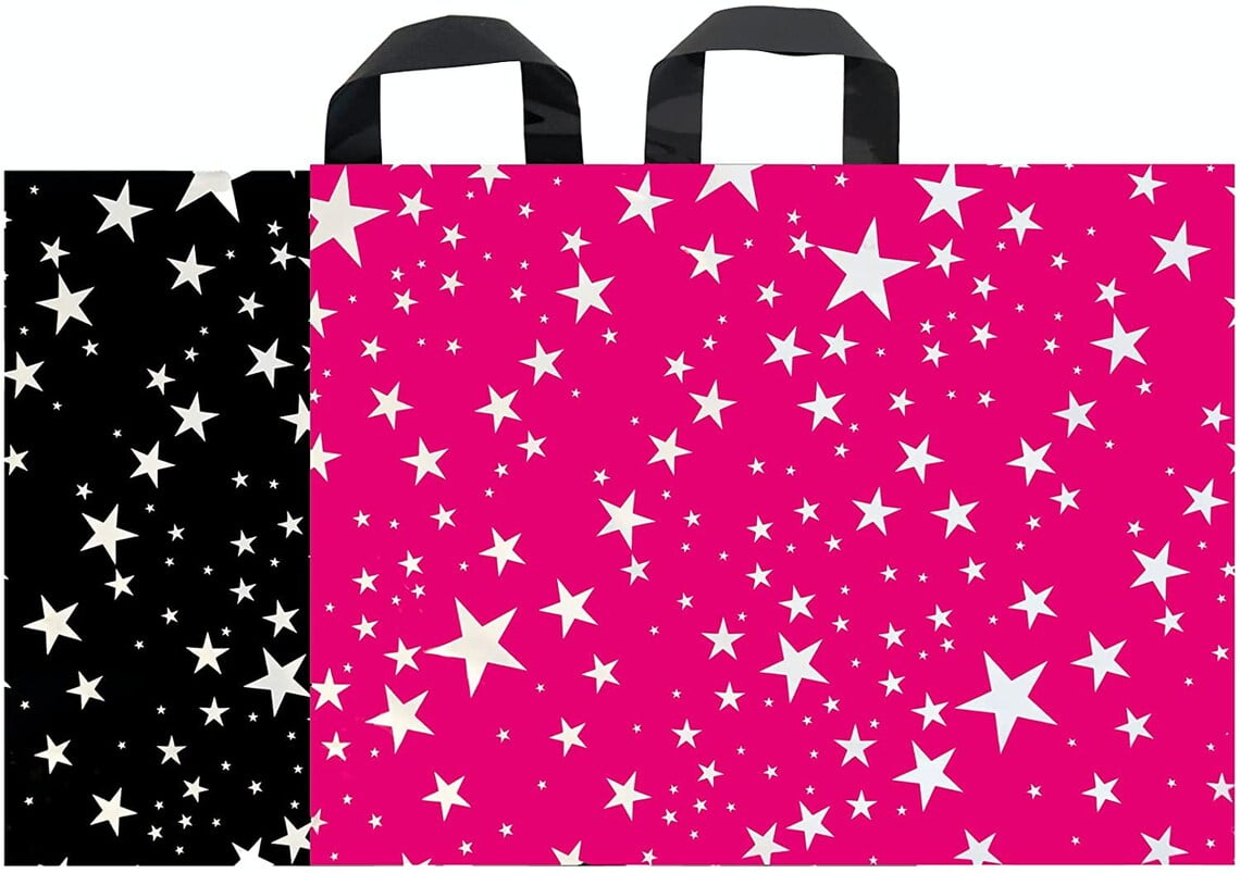 InfinitePack Large Pink & Black 20"x15"(60pcs) Thank You Merchandise