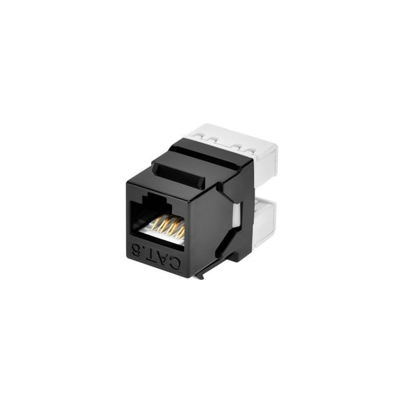 Cat6 RJ-45 180-Degree Punch Down Keystone Dual IDC, Black