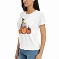 thumbnail image 4 of Women's Halloween T-Shirt Witch and Pumpkin print Graphic Cozy Cute Short Sleeve Cotton Tee Halloween Novelty Tee Top, 4 of 8