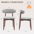 thumbnail image 4 of Upholstered Dining Chairs (Set of 2) — Modern Wooden Side Chairs with Foot Pegs for Kitchen & Dining,Lightgrey, 4 of 7