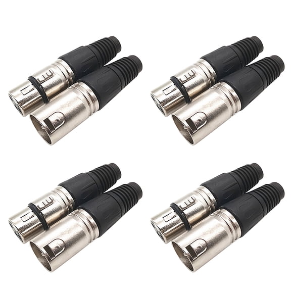 WEUVEB 8Ud Conectores Xlr Negro 3 Macho Y Para Micrófono Audio Y Altavoces