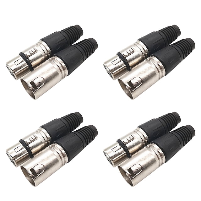 WEUVEB 8Ud Conectores Xlr Negro 3 Macho Y Para Micrófono Audio Y Altavoces