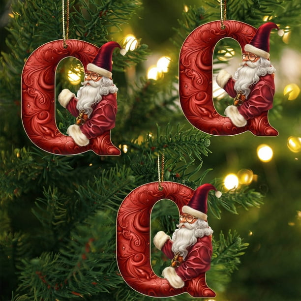 Personalized Acrylic Alphabet Christmas Ornaments DIY Hanging Decorations for Tree and Home