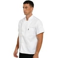 thumbnail image 3 of MSemis Short Sleeves Chef Coat Jacket Uniform for Men Women for Food Service Caterers Bakers and Culinary White 3XL, 3 of 6
