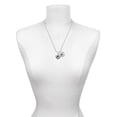 thumbnail image 3 of Delight Jewelry Silvertone Irish Luck Horseshoe with Shamrock Silvertone Script Initial Disc - Q - Charm Necklace, 20"+3", 3 of 4