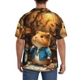 thumbnail image 3 of Rateoe Scientist Guinea Pig Print Mens Front Pocket Hawaiian Shirts Casual Shirts Short Sleeve Button Down Beach Tropical Shirts-Medium, 3 of 5