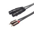 thumbnail image 2 of Matsuzay Cable de Audio RCA Coaxial Dual a 2 XLR macho hembra, adaptador Coaxial profesional, Cable de vídeo chapado Juegos de teclado y mouse para computadora, 2 of 6