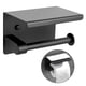 thumbnail image 1 of Matte Black Tissue Roll Dispenser Storage Stainless Steel Paper Holder for Bathroom Single Roll Toilet Paper Holder Wall Mount with Shelf, 1 of 5