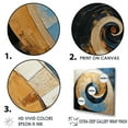 thumbnail image 3 of Designart "Golden Azure Swirl Simplistic Pottery I" Abstract Spirals Picture Framed Canvas Prints, 3 of 5