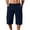 Navy shorts men, variant on Jessboyy Mens Long Shorts Below the Knee Elastic Waist Workout Shorts with Zipper Pockets Summer Casual Straight Leg Hiking Capri Shorts Brown,XXL