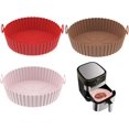 thumbnail image 1 of SWYSGS Pot en Silicone pour Friteuse à Air Chaud, 3 Pack Doublures Réutilisables en Silicone pour Friteuse à Air, Accessoires pour Friteuse à Air, Remplacement pour Doublure en Papier Parchemin Jetable (Rose, Rouge, Marron), 1 of 7