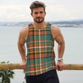 thumbnail image 6 of KLL colorful plaid Print Men's Muscle Gym Workout Stringer Tank Tops Bodybuilding Fitness T-Shirts Tank Tops Men-4X-Large, 6 of 7