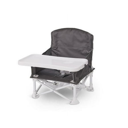 UPC: 0618998035128 | Regalo Portable My Chair Booster Seat Multi-functional Booster Up to 37 lb Attachable Tray Two Anchoring Straps Adjustable Gray Ages 9 to 36 Months