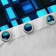 thumbnail image 4 of Feelyou Cartoon Pixelate Miner Blackout Curtains Set of 2 (52x84 Each), Blue Square Abstract Window Curtains, Fashion Honeycomb Curtains and Drapes, Window Curtains Home Decor, 4 of 6