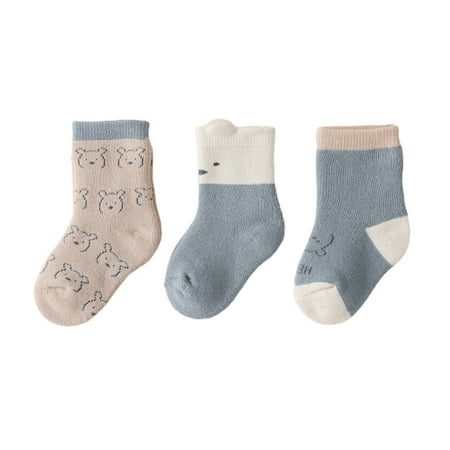 

3pcs Unisex Baby Cotton Crew Socks Baby Sock Soft Cozy Ankle Socks with Newborn Boys Thick Warm Winter Trumpette Preemie Infant Girls Sockfor Newborn Infant Toddlers Kids