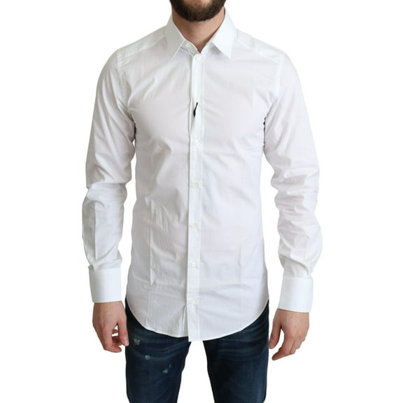 Dolce  Gabbana White Pure Cotton Men Dress Formal Shirt