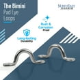 thumbnail image 4 of KNOX Pad Eye Loops for Bimini Tops, 316 Stainless Steel, Tie Down Loop, Boat Deck Saddle, Bimini Hardware Fitting, Tie Down Anchor Point, Footman's Loop, Eye Straps for Kayak and Canoe Rigging 2-Pack, 4 of 7