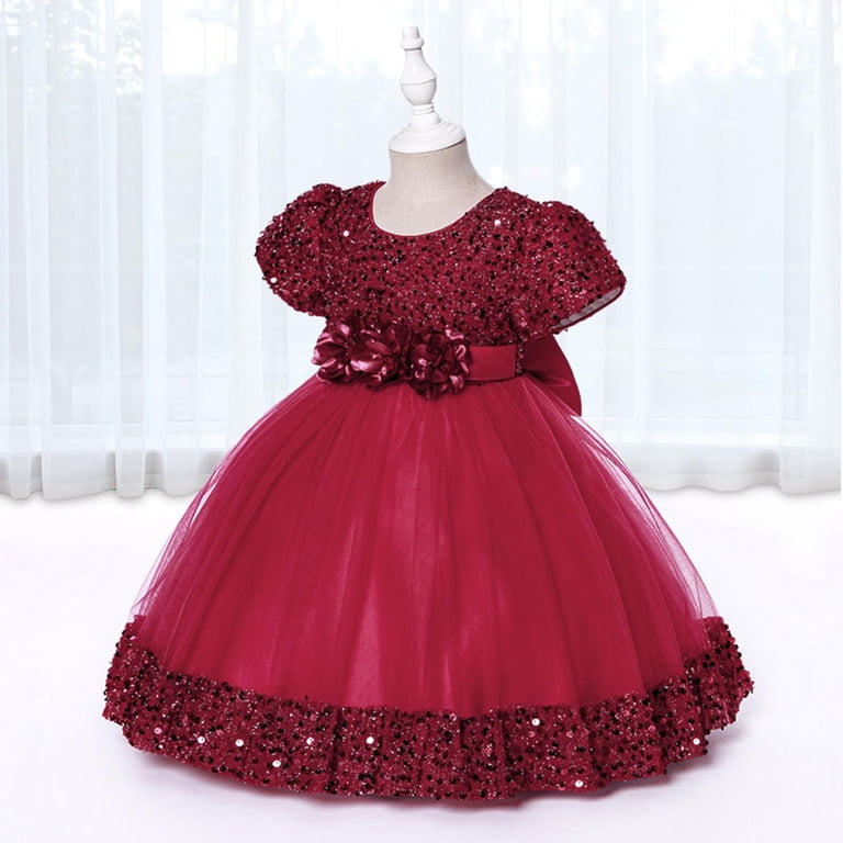 Zwiiyzr 0-4T Toddler Girl Tulle Short Sleeve Bow Princess Dress Party Wedding Pageant First Birthday Party Lace Dress Burgundy - Walmart.com Zwiiyzr 0-4T Toddler Girl Tulle Short Sleeve Bow Princess Dress Party Wedding Pageant First Birthday Party Lace Dress Burgundy - Walmart.com