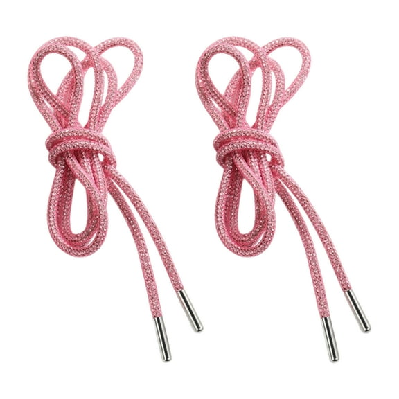 UNTERING 2PCS Delicate Shoelaces for Teen Girl Woman Sneakers Decorative Heel Diamond Shoe Fasteners Replacement