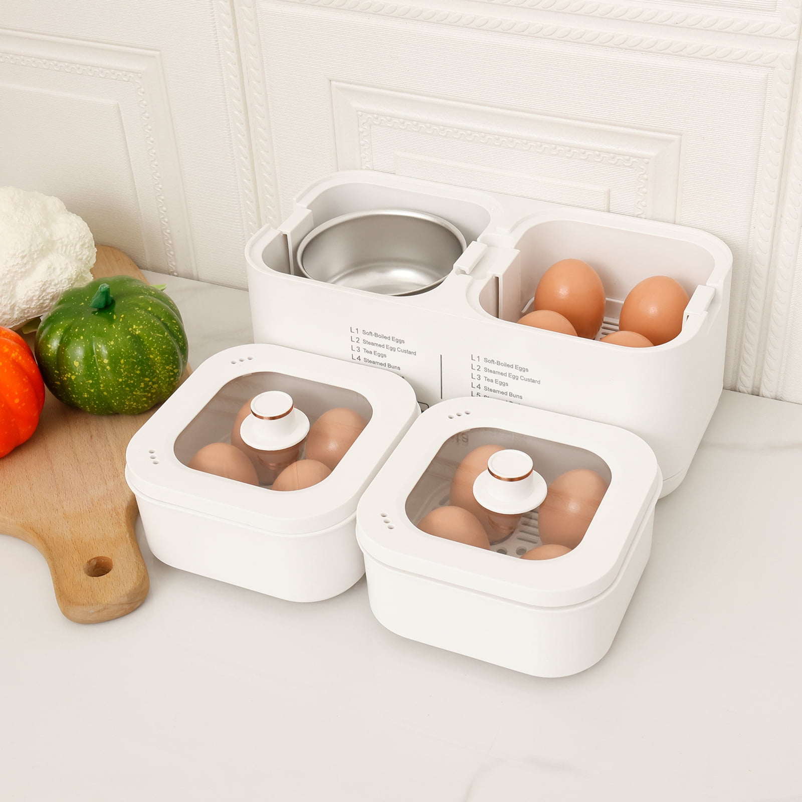 Threns Rapid Egg Cooker Electric 8 Eggs Capacity,Soft,Medium,Hard Boiled,Poacher,Omelet Maker Egg Poacher with Auto Shut-Off and Timer(0.5-9.5H),BPA Free