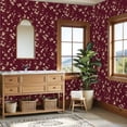 thumbnail image 4 of Peel and Stick Wallpaper 23.6in x 9.8ft White Floral Branches Burgundy Contact Paper Vinyl Waterproof Self Adhesive Wall Paper for Bedroom Shelf Cabinet Renter Friendly, 4 of 8