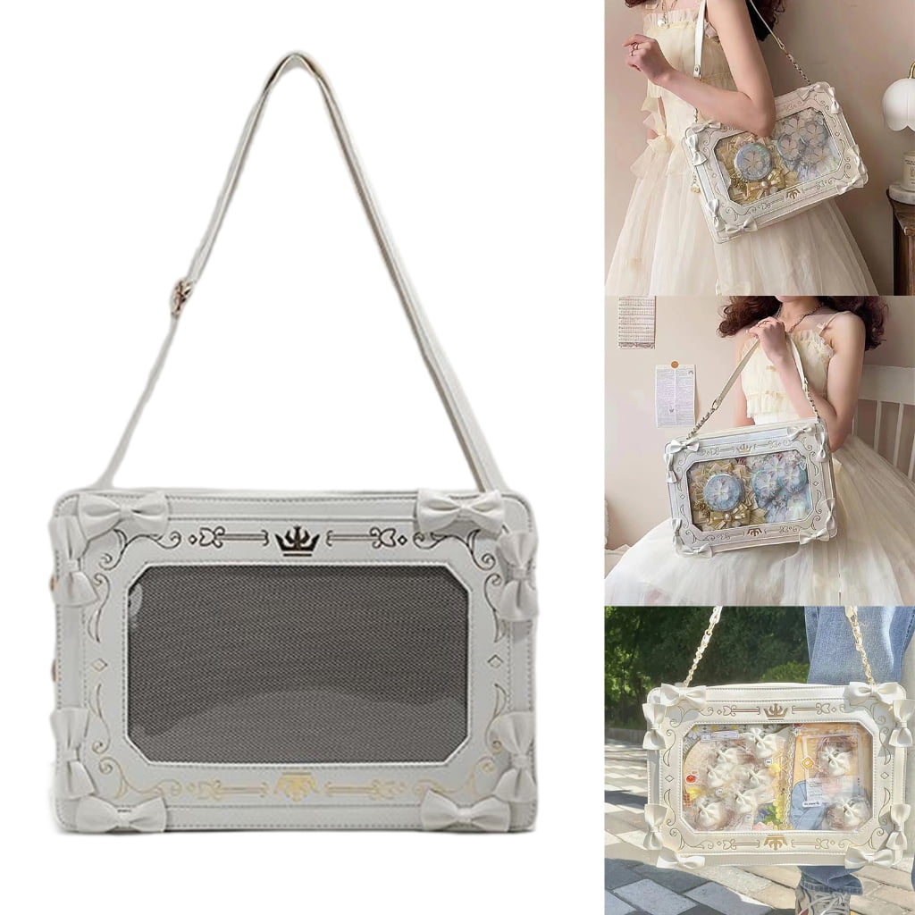 tegongse Harajuku Ita Bag Crossbody Shoulder Bag Handbag Transparent Itabag Messenger Bag Fashion Satchel Handbag Daypacks Gifts