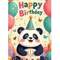 thumbnail image 5 of LUUFILx Panda Birthday Backdrop Banner for Kids Party Supplies Happy Birthday Decorations with Balloons and Flowers Party Decor Background Props, 5 of 9
