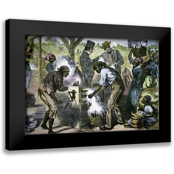 Sheppard, William Ludwell 14x11 Black Modern Framed Museum Art Print Titled - The First Cotton Gin