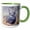 Green/White, variant on 3drose, Mule Deer Buck, Foggy Frosty Morning, 11oz Two-tone Red Mug