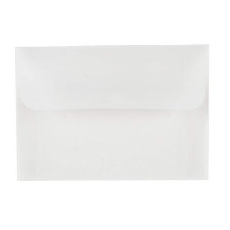 A1 Size Envelopes - 50-Pack Translucent Vellum RSVP Envelopes, Self Seal Square Flap Envelopes for Wedding and Party Invitations, Announcements, Greeting Cards, Clear Translucent White, 3.6 x 5.1
