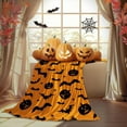thumbnail image 6 of Halloween Blanket Happy HalloweenSoft Throw Blanket - Halloweens Themed Gift with Trick or Treat Pumkin Ghost Witch Black Cat Spider Bat Skull 50" X 60", 6 of 6