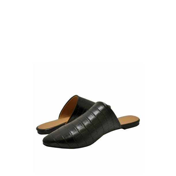 qupid flat trim loafer mules