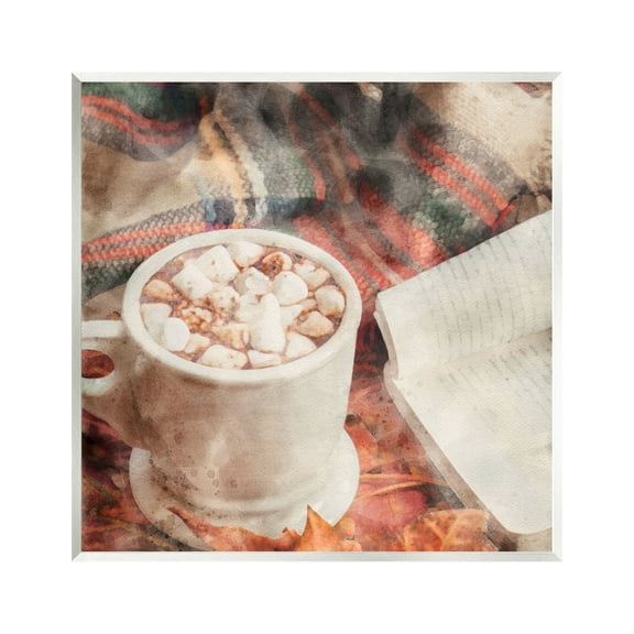 Stupell Industries Autumn Cocoa & Book Holiday Painting Unframed Art Print Wall Art, 12 x 12