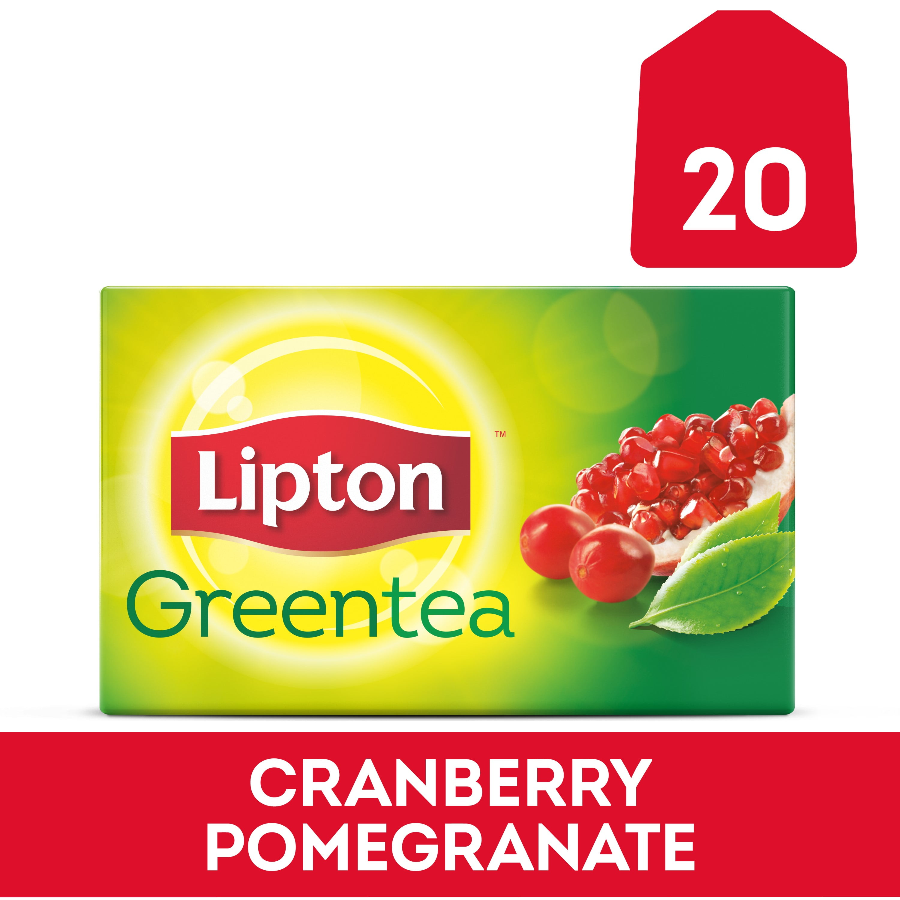 Lipton Cranberry Pomegranate Green Tea Bags 20 ct New (8 Box