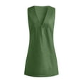 thumbnail image 5 of Women Dresses under $10! Xqxayjr Womens Plus Size Cotton Linen Sleeveless Homecoming Dresses Summer V Neck Short A Line Slim Tank Mini Sun Dresses Cute White Bridal Shower Dresses, 5 of 6