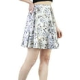 thumbnail image 2 of Artyska Women's Casual Floral Print Satin Silk High Waist Elastic Mini Short Skirt, 2 of 7