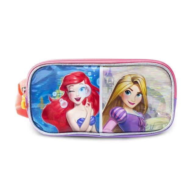 Lapicera 3D Princesas Disney, Doble compartimento con cierre, Acabado Brillante, Multicolor