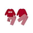 thumbnail image 2 of Miaouyo Toddler Baby Boys Girls Christmas Fall Outfit 6 12 18 24 Months 2T 3T Car Holiday Tree Long Sleeve Sweatshirt and Plaid Pants 2 Piece Set, 2 of 9