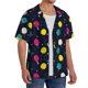 thumbnail image 2 of Fotbe Colorful Ping Pong Rackets Camisa Estampada de Manga Corta para Hombre, Casual de Verano, Estilo Playero, Sin Arrugas-Large, 2 of 5
