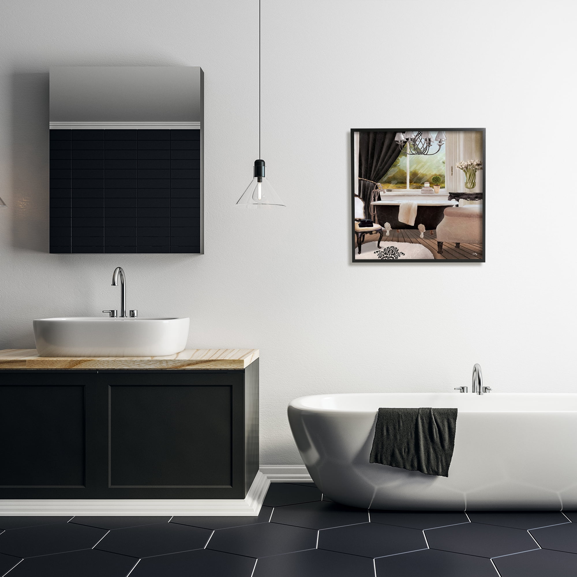 Stupell Industries Beautiful Bathroom Designer Pink Painting, 24 x 24,Design by Elizabeth Medley
