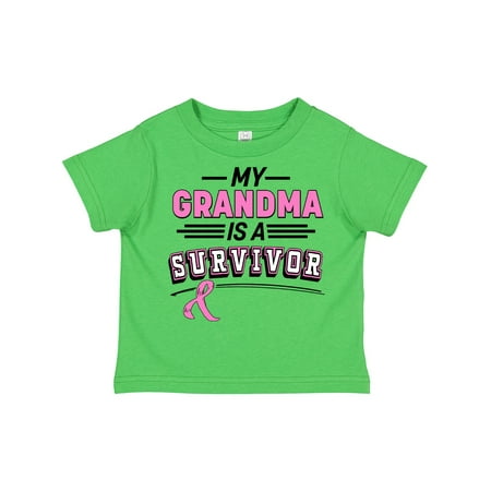 

Inktastic My Grandma is a Survivor Breast Cancer Awareness Gift Toddler Boy or Toddler Girl T-Shirt