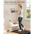thumbnail image 3 of CHITOOMA Mobile Standing Desk with Cup Holder, 6 Level Height-Adjustable Computer Desk with Laptop Slot for Office, White, 3 of 7