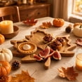thumbnail image 4 of Thanksgiving Maple Leaf Wooden Divided Serving Tray for Snacks, Nuts and Desserts – Fall Themed 3 Compartment Wood Platter for Parties, Gatherings and Home Kitchen Decor, 4 of 6
