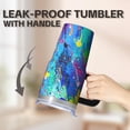 thumbnail image 5 of 20oz Geometric Pattern Double Wall Tumbler, Stainless Steel Insulated Travel Coffee Mug with Handle Leak Proof Straw, 5 of 5
