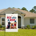 thumbnail image 2 of AMHNF Red White & Woof Cute Dogs Linen Garden Flag 12x18 inch, Memorial Day Independence Day Yard Flag for Spring Summer Home Outdoor Garden Decoration, 2 of 5