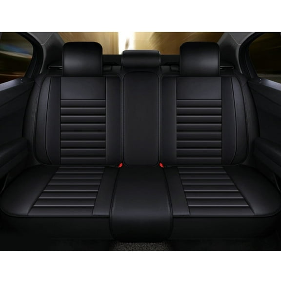 Leadwolf Car Rear Seat Cover Leather for Kia for Forte 2019-Present Leather Waterproof Cushion Protecto luxury Black 1PCS